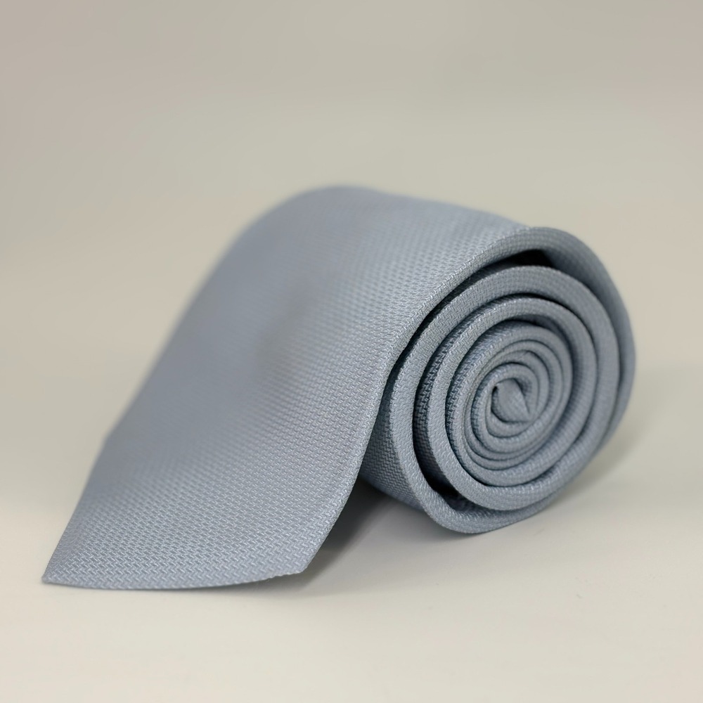 ETON Silk Basket Weave Tie Light Blue Textured Made Italy